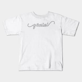 Gemini Zodiac Script Sticker Kids T-Shirt